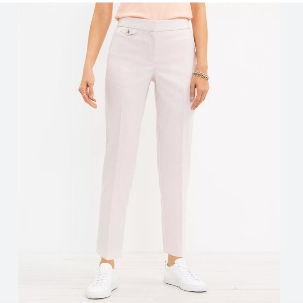 ✨🤍Ann Taylor LOFT Button Pocket Slim Pants in Houndstooth (NEW WITH‎ TAG) 🤍✨